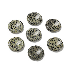 Dalmatian Jasper Natural Dalmatian Jasper Worry Stones, Flower Shape, 37.5~38x38x7~7.5mm