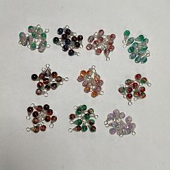 Mixed Color 100Pcs 10 Colors Glass Pendants, with Iron Findings, Round Charms, Mixed Color, 18.6mm, Hole: 3.3mm, 10pcs/color