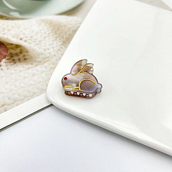 Mini Flower Coffee Rabbit 2.5cm Cute Bunny Hair Clip for Mini Fringe and Back Head Hairstyles