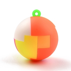 Coloré Pendentifs en plastique, bubble popper fidget jouet, jouets de soulagement de l'anxiété de stress, pendentif bloc de puzzle, ronde, colorées, 34x30mm, Trou: 1.8mm