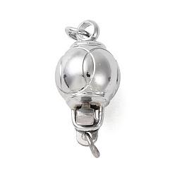 Платина Латунная застежка, круглые, платина, 15x7.5 мм