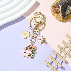 Pink Брелок из эмалевого сплава, со сплавочной фурнитурой, розовые, 8.8 см