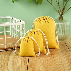 Желтый Мешочки для упаковки ткани, шнурок сумки, желтые, 9x7 см