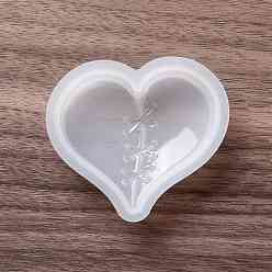 White DIY Mended Heart Shaped Ornament Food-grade Silicone Molds, Resin Casting Molds, For UV Resin, Epoxy Resin Craft Making, White, 53x56x15mm, Inner Diameter: 43x48mm