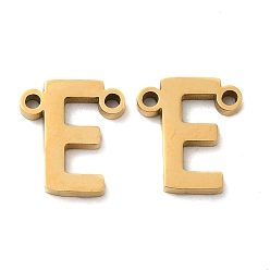 Letter E Ion Plating(IP) 304 Stainless Steel Connector Charms, Letter, Letter E, 10x9x1.5mm, Hole: 1.2mm