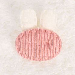 Pink Кабошоны из хлопчатобумажной ткани, кролик, поделки аксессуары для волос, розовые, 30x25 мм