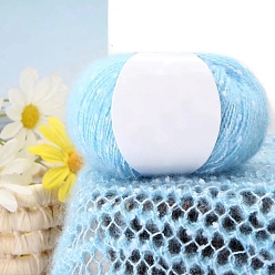 Light Sky Blue Wool Yarn, for Weaving, Knitting & Crochet, Light Sky Blue, 2mm, 144m/skein