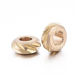 Raw(Unplated) Brass Spacer Beads, Nickel Free, Flat Round, Raw(Unplated), 4.6x2mm, Hole: 2mm