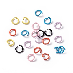 Mixed Color Spray Painted Iron Open Jump Rings, Mixed Color, 18 Gauge, 9x1mm, about 3846pcs/1000g
