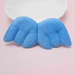 Deep Sky Blue Cloth Embossing Wings, with Plush, Decorate Accessories, Deep Sky Blue, 40x85mm