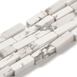 Howlite Synthetic Howlite Beads Strands, Rectangle, 13x4x4mm, Hole: 1.2~1.4mm, about 29pcs/strand, 18.39''~19.29''(46.7~49cm)