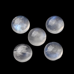 Rainbow Moonstone Кабошоны из натурального радужного лунного камня, полукруглый, 8x3.5~4 мм