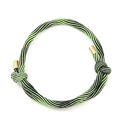 Зеленый лайм Браслеты из нейлонового шнура, с латунной фурнитурой , золотые, долговечный, стойки покрытие, зеленый лайм, внутренний диаметр: 1-5/8~3-1/8 дюйм (4~8 см)