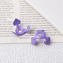 Lilac Spray Painted Acrylic Beads Caps, 3 Petals, Lilac, 16x8mm