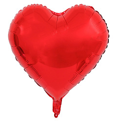 Red Heart Aluminum Film Valentine's Day Theme Balloons, for Party Festival Home Decorations, Red, 450mm