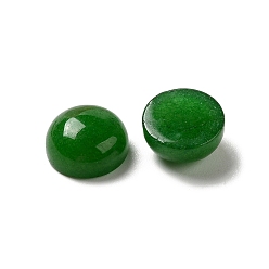 Green Natural White Jade Cabochons, Dyed, Half Round/Dome, Green, 8x4~4.5mm