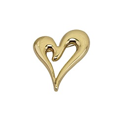 Golden Alloy Heart Kilt Pins Brooch, Golden, 58x43mm
