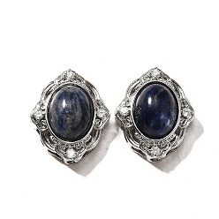 Содалитовое Многожильные звенья природного содалита, цветок, с латунными микро проложить кубических выводы циркония, стойки покрытие, без свинца и без кадмия, 21x17.5x9.5 мм, отверстие : 1.8 мм