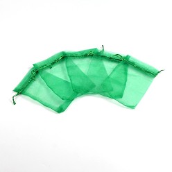 Vert Sacs organza , rectangle, verte, environ10 cm de large, 15 cm de long