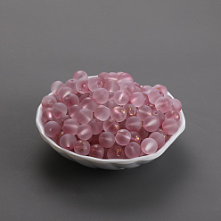 Pale Violet Red Transparent Czech Glass Beads, with Golden Foil, Round, Pale Violet Red, 10mm