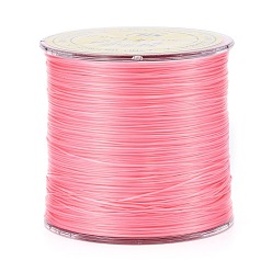Pink Flat Japanese Crystal Elastic Stretch Thread, for Bracelets Gemstone Jewelry Making Beading Craft, Pink, 0.5mm, about 328 yards(300m)/roll