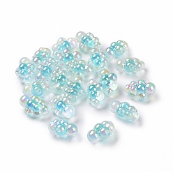 Pale Turquoise UV Plating Rainbow Iridescent Acrylic Beads, Two Tone, Grape, Pale Turquoise, 25x16x14mm, Hole: 3.7mm