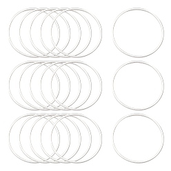 Серебро Латунные соединительные колечки, серебряный цвет гальваническим, 25x1 мм