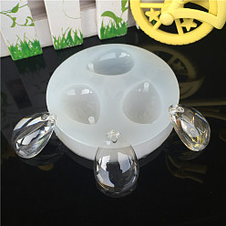 Белый DIY силиконовые формы для кулона, литейные формы из эпоксидной смолы, для уф-смолы, сделай сам изготовление ювелирных изделий, слеза, белые, 67x11 мм, отверстие : 2.5 мм, слеза, 28~29x21 мм