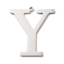Letter Y 304 подвески из нержавеющей стали, буквы, Письмо Y, 39x34x1.4 мм, отверстие : 2 мм