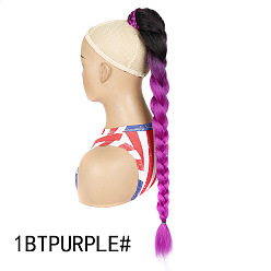 LS19-1BTPURPLE# Colorful Three-Strand Braided Synthetic Hair Extension for African Women's Long Ponytail Hairstyle