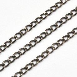 Dark Slate Gray Electroplate Iron Curb Chains, Unwelded, with Spool, Lead Free & Nickel Free, Dark Slate Gray, 5x3x1mm, about 164.04 Feet(50m)/roll
