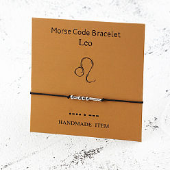 Leo Zodiac Bracelets with Morse Code & Constellation Paper Card - 12 Astrology Signs