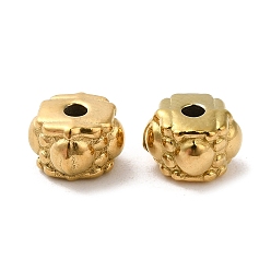 Real 18K Gold Plated 304 Stainless Steel Beads, Cube with Heart, Real 18K Gold Plated, 6x4.5mm, Hole: 1.6mm