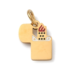 Другие 304 нержавеющей стальной эмали подвески, золотые, более легкие подвески, 13x11x1.5 мм, Перейти кольцо: 6x1 мм, внутренний диаметр: 3.5 мм