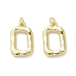 Real 18K Gold Plated Rack Plating Brass Pendants, Cadmium Free & Lead Free, Rectangle, Real 18K Gold Plated, 21x13x2.5mm, Hole: 3.4mm