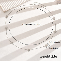 Белый Ретро свитер в форме сердца железные цепочки ожерелья, платина, белые, 40.55 дюйм (103 см)