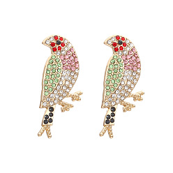 colorful Colorful Bird Diamond Stud Earrings - Fashionable, Cute and High-Quality Ear Jewelry with a Touch of Luxury