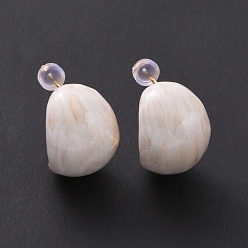 Желтая Старая Ткань  Серьги-гвоздики с эмалью, настоящие позолоченные украшения из латуни для женщин, старое кружево, 18 мм, штифты : 21x15 мм