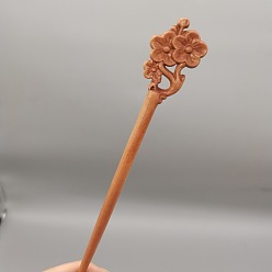Flower Wooden Hair Sticks, Vintage Decorative Hair Accessories, Flower Pattern, 180mm