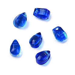 Medium Blue Glass Beads, Teardrop, Medium Blue, 6x4x4mm, Hole: 1mm