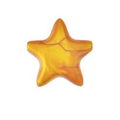 Dark Goldenrod Star Silicone Beads, Chewing Beads For Teethers, DIY Nursing Necklaces Making, Dark Goldenrod, 35x35mm