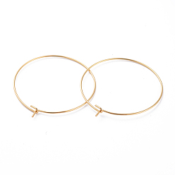 Настоящее золото 18K 316 хирургические серьги-кольца из нержавеющей стали., Винные стекла, реальный 18 k позолоченный, 21 датчик, 35x0.7 мм