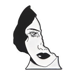 Human Broche de seguridad, insignia de esmalte de aleación para el cuello de la camisa del traje, mujer, humano, 28x25.4 mm