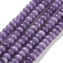 Medium Purple Natural White Jade Beads Strands, Dyed, Rondelle, Medium Purple, 8x5mm, Hole: 1mm, about 74pcs/strand, 15.15 inch(38.5cm)
