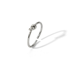 Нержавеющая Сталь Цвет Минималистичный 304 манжеты-кольца с открытыми узлами из нержавеющей стали, цвет нержавеющей стали