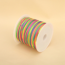 Colorful 50M Nylon Thread, Chinese Knot Cord, for Jewelry Making, Colorful, 0.8mm, about 54.68 Yards(50m)/Roll