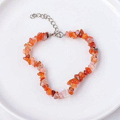 Красный Камень Браслет из натуральной красной яшмы с бисером