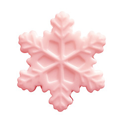 Pink Snowflake Food Grade Eco-Friendly Silicone Focal Beads, Pink, 30.2x26.9mm