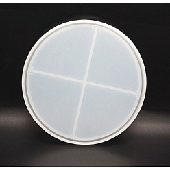 Flat Round DIY Food Grade Silicone Display Molds, Resin Casting Molds, Clay Craft Mold Tools, White, Flat Round, 160mm