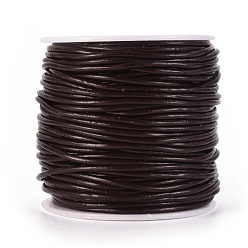 Кокосово-Коричневый 1 рулонный шнур из воловьей кожи для ювелирных изделий, ювелирные изделия DIY делает материал, с катушкой, круглые, кокосового коричневый, 2 мм, о 30 ярдов / крен